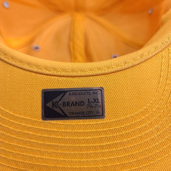 Vintage K-Brand Blank Trucker Hat Baseball Cap Yellow USA Made No Patch - Picture 6 of 6